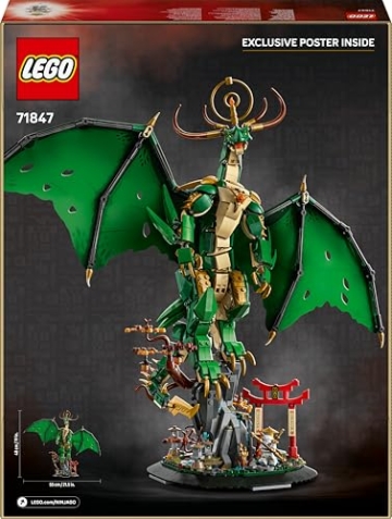 LEGO NINJAGO Wächterdrache Bauset - Mit Drachenfigur, Meister Wu Minifigur & Ständer – Bauspielset für Jungen ab 14 Jahren & Teenager 71847 - 12