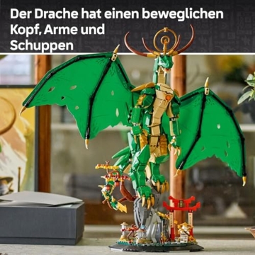 LEGO NINJAGO Wächterdrache Bauset - Mit Drachenfigur, Meister Wu Minifigur & Ständer – Bauspielset für Jungen ab 14 Jahren & Teenager 71847 - 3