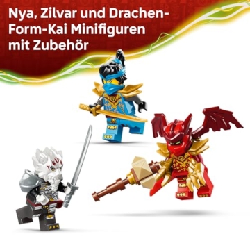 LEGO NINJAGO Zilvar auf seinem Drachentier Grimtak - Ninja Spielzeug mit Actionfigur, 3 Minifiguren inklusive Kai & NYA - Geschenkidee für Jungen ab 7 Jahren und Dragons Rising Fans - 71863 - 6
