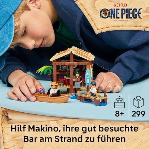 LEGO ONE PIECE Windmühlendorf-Hütte - Spielzeug mit Boot, Jungen Ruffy, Shanks & Makino Minifiguren sowie Zubehör - inkl. Steckbrief - Anime-Geschenk für Jungen, Mädchen & Fans ab 8 Jahren - 75636 - 2
