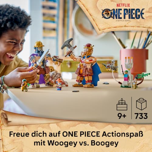 LEGO ONE PIECE Woogey vs. Boogey - Riesen von Little Garden - Interaktives Spielzeug mit 2 Actionfiguren und 5 Minifiguren - Geschenk für Jungen, Mädchen und Fans ab 9 Jahren - 75644 - 2