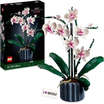 LEGO Orchidee 10311: LEGO Blumen Deko Set mit bedruckter Fliese - Klemmbausteine Blumenstrauß für Erwachsene aus der Botanical Collection, Orchideen Blume - 1