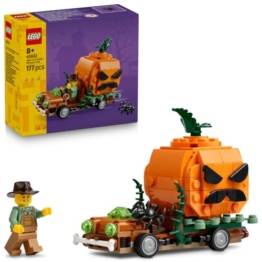 LEGO Pickup mit Halloweenkürbis Spielzeugfahrzeug - Halloween Spielzeug zum Basteln mit Kürbis & Einer Farmer Minifigur - Kinderzimmer Deko - Geschenk für Jungen & Mädchen ab 8 Jahre - 40822 - 1