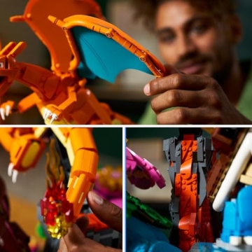 LEGO Pokémon Bisaflor, Glurak und Turtok - 3D Modellbau für Erwachsene - 3 Anime Figuren als DIY Deko für Schreibtisch oder Regal - Gaming Geschenkidee für Fans und Sammler - 72153 - 5