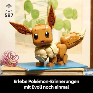 LEGO Pokémon Evoli Figur - Bauset für Erwachsene - Anime Modellbau mit beweglichen Gliedmaßen, Ohren und Schwanz - DIY Deko für Zimmer oder Schreibtisch - Sammler Geschenkidee für Gaming Fans – 72151 - 2