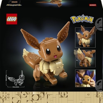 LEGO Pokémon Evoli Figur - Bauset für Erwachsene - Anime Modellbau mit beweglichen Gliedmaßen, Ohren und Schwanz - DIY Deko für Zimmer oder Schreibtisch - Sammler Geschenkidee für Gaming Fans – 72151 - 11
