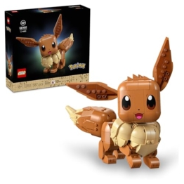 LEGO Pokémon Evoli Figur - Bauset für Erwachsene - Anime Modellbau mit beweglichen Gliedmaßen, Ohren und Schwanz - DIY Deko für Zimmer oder Schreibtisch - Sammler Geschenkidee für Gaming Fans – 72151 - 1