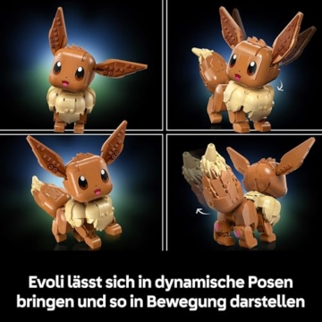 LEGO Pokémon Evoli Figur - Bauset für Erwachsene - Anime Modellbau mit beweglichen Gliedmaßen, Ohren und Schwanz - DIY Deko für Zimmer oder Schreibtisch - Sammler Geschenkidee für Gaming Fans – 72151 - 5