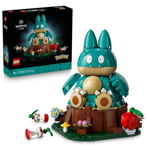 LEGO Pokémon Mampfaxo Figur - Modellbausatz für Erwachsene - Bauspielzeug aus dem Videospiel mit beweglichen Gliedmaßen & Kopf - DIY Zimmer Deko - Sammelbares Gaming Geschenk - 72150 - 1
