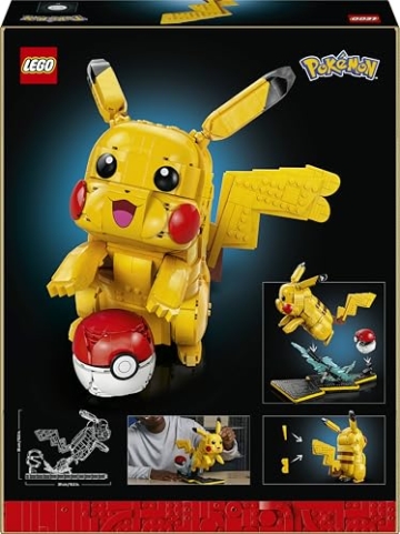 LEGO Pokémon Pikachu und Pokéball - Bauset für Erwachsene - Modellbau mit beweglicher Anime Figur und dynamischem Ständer - DIY Deko für Zimmer oder Schreibtisch - Geschenk für Gaming Fans - 72152 - 9
