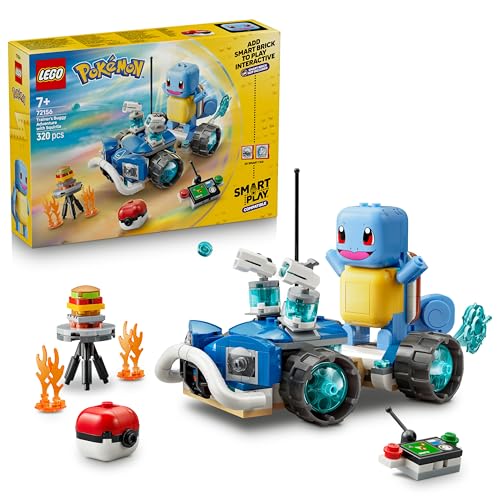 LEGO Pokémon SMART Play: Trainer-Buggyabenteuer mit Schiggy - kompatibles interaktives Set mit 2 SMART Tags und 1 Pokémon Figur - Geschenkidee für Kinder ab 7 Jahren - 72156 - 1