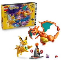 LEGO Pokémon SMART Play: Ultimativer Showdown zwischen Glurak und Blitza - All-in-1 Set mit 2 SMART Bricks, 4 Tags, 2 Figuren & Ladegerät - Geschenk für Kinder ab 8 Jahren - 72167 - 1