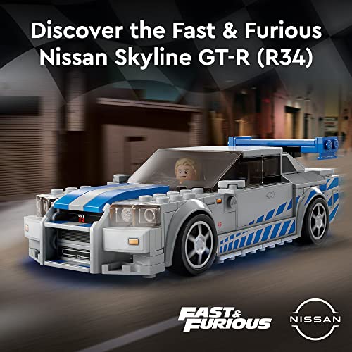 LEGO Speed Champions 76917 - 2 Fast 2 Furious Nissan Skyline GT-R (R34) (319 Teile), Mehrfarbig - 2