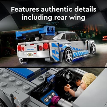 LEGO Speed Champions 76917 - 2 Fast 2 Furious Nissan Skyline GT-R (R34) (319 Teile), Mehrfarbig - 4