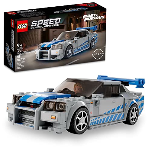 LEGO Speed Champions 76917 - 2 Fast 2 Furious Nissan Skyline GT-R (R34) (319 Teile), Mehrfarbig - 1