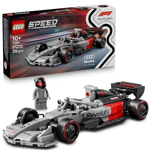 LEGO Speed Champions Audi Revolut F1 Team R26 Rennwagen Spielzeug - Modellbauset mit sammelbarer Rennfahrer Minifigur - Geburtstagsgeschenk für Jungen ab 10 Jahren & jugendliche Motorsportfans - 77259 - 1
