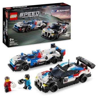 LEGO Speed Champions BMW M4 GT3 & BMW M Hybrid V8 Rennwagen Auto Spielzeug mit 2 baubaren Modellautos und 2 Rennfahrer-Minifiguren, Geschenk für Jungs, Mädchen ab 9 Jahren, Modellauto 76922 - 1