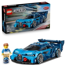 LEGO Speed Champions Bugatti Vision Gran Turismo Hypersportwagen - Modellbau mit sammelbarer Fahrer Minifigur - Gaming Geschenkidee für Jungen ab 9 Jahren und Motorsportfans - 77253 - 1