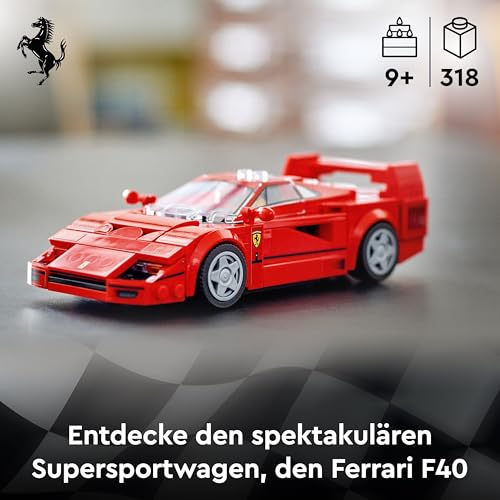 LEGO Speed Champions Ferrari F40 Supersportwagen, Spielset mit baubarem Spielzeugauto und Fahrer-Minifigur, Bauset zum Sammeln für Kinder, Geschenk für Jungen und Mädchen 76934 - 2