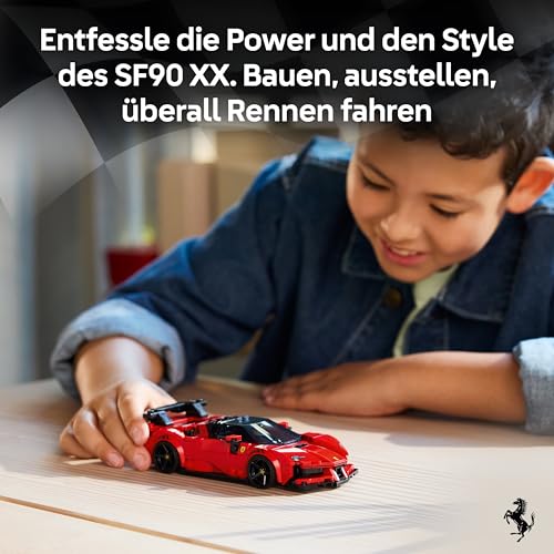 LEGO Speed Champions Ferrari SF90 XX Stradale Sportwagen - Modellbau mit sammelbarer Fahrer Minifigur - Geburtstagsgeschenkidee für Jungen ab 9 Jahren oder Geschenk zum Vatertag - 77254 - 2