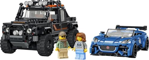 LEGO Speed Champions Jaguar Project 7 & Land Rover Defender - Bauset mit 2 Spielzeugautos und 2 Minifiguren - Geschenk für Kinder und Autofans ab 10 Jahren - 77264 - 2