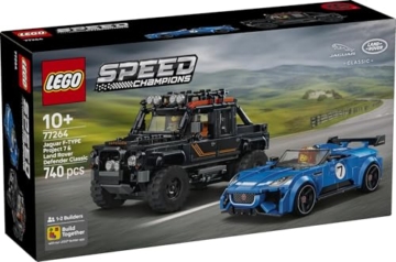 LEGO Speed Champions Jaguar Project 7 & Land Rover Defender - Bauset mit 2 Spielzeugautos und 2 Minifiguren - Geschenk für Kinder und Autofans ab 10 Jahren - 77264 - 10