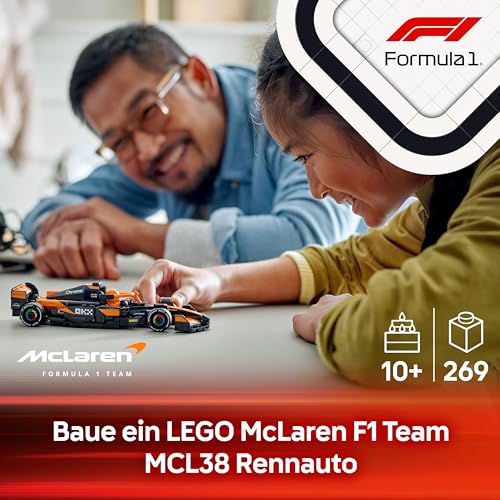 LEGO Speed Champions McLaren F1 Team MCL38 Rennauto - Spielzeug mit Formel 1 Minifigur zum Sammeln - Modell und Geschenk für Jungen & Mädchen ab 10 Jahren und Erwachsene Motorsport Fan 77251 - 2