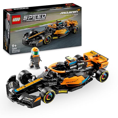 LEGO Speed Champions McLaren Formel 1 Rennwagen 2023, Spielzeug für Kinder ab 9 Jahren, Jungen und Mädchen, die gerne selbstständig Spielen, baubares Fahrzeugmodell, Kinderzimmer-Dekoration 76919 - 1