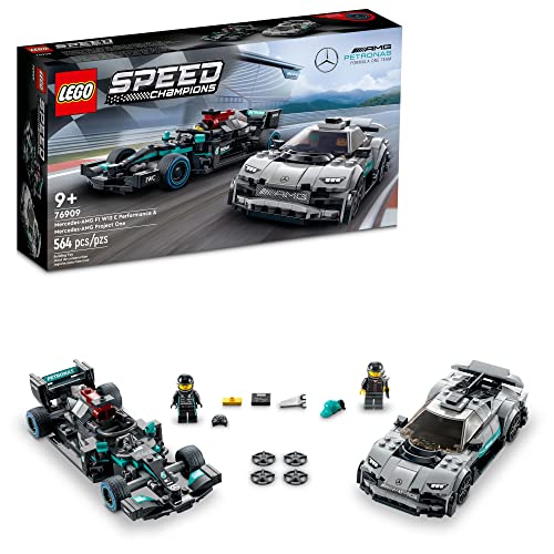 LEGO Speed Champions Mercedes-AMG F1 W12 E Performance & Mercedes-AMG Project One 76909 Building Kit; für Alter 9+ (564 Stück) - 1