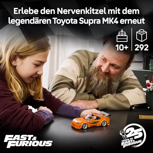 LEGO Speed Champions The Fast and The Furious Toyota Supra MK4 - Auto Spielzeug - Modellbau mit Bryan O'Conner Minifigur - Mint Geschenk für Jungen ab 10 Jahren und Jugendliche Filmfans - 77260 - 2