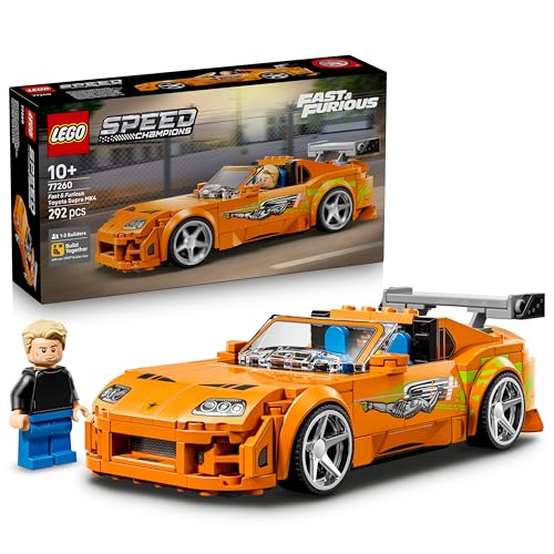 LEGO Speed Champions The Fast and The Furious Toyota Supra MK4 - Auto Spielzeug - Modellbau mit Bryan O'Conner Minifigur - Mint Geschenk für Jungen ab 10 Jahren und Jugendliche Filmfans - 77260 - 1