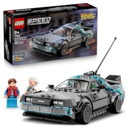 LEGO Speed Champions Zeitmaschine aus Zurück in die Zukunft - Kinder Spielzeug mit Automodell und 2 Minifiguren - Marty McFly und Doc Brown - Kreatives Geschenk für Kinder ab 9 Jahren - 77256 - 1