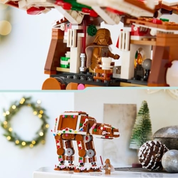 LEGO Star Wars 40806 Lebkuchen AT-AT - Weihnachtlicher Bausatz für Kinder inkl. Darth Vader Minifigur & Lichtschwert - Deko für die Weihnachtszeit - Geschenk für Jungen und Mädchen ab 10 Jahren & Fans - 5