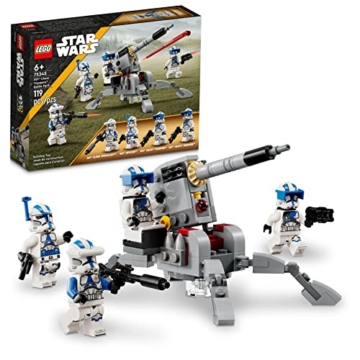 LEGO Star Wars 501st Clone Troopers Battle Pack 75345, baubares Spielzeug-Set mit AV-7 Anti-Fahrzeugkanone und federbelastetem Shooter plus 4 Zeichen - 1