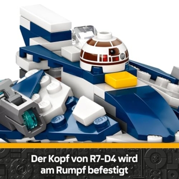 LEGO Star Wars 75400 Plo Koons Jedi Starfighter Microfighter Bauspielzeug mit 2 Shootern - inklusive Mini-Figur mit Lichtschwert - Geschenk für Jungen ab 6 Jahren und Fans von The Clone Wars - 6