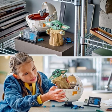 LEGO Star Wars 75403 Grogu in Seiner Repulsorwiege aus The Mandalorian - Minifigur zum Sammeln - Modell zum Bauen, Spielen und Ausstellen - Wohn-Deko - Geschenk für Jungen und Mädchen ab 10 Jahren - 11