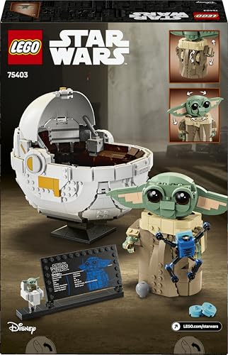 LEGO Star Wars 75403 Grogu in Seiner Repulsorwiege aus The Mandalorian - Minifigur zum Sammeln - Modell zum Bauen, Spielen und Ausstellen - Wohn-Deko - Geschenk für Jungen und Mädchen ab 10 Jahren - 14