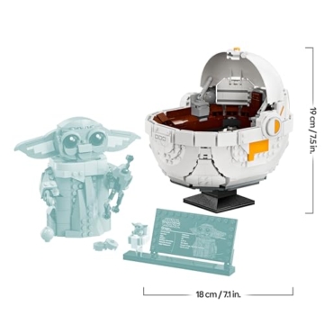 LEGO Star Wars 75403 Grogu in Seiner Repulsorwiege aus The Mandalorian - Minifigur zum Sammeln - Modell zum Bauen, Spielen und Ausstellen - Wohn-Deko - Geschenk für Jungen und Mädchen ab 10 Jahren - 10