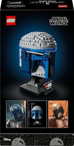 LEGO Star Wars 75408 Jango Fett Helm - Mandalorian Bauset für Erwachsene - Modell mit Ständer, Namensschild und Verstellbarer Antenne - Geschenk für Fans von Angriff der Klonkrieger - 11
