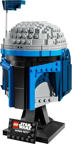LEGO Star Wars 75408 Jango Fett Helm - Mandalorian Bauset für Erwachsene - Modell mit Ständer, Namensschild und Verstellbarer Antenne - Geschenk für Fans von Angriff der Klonkrieger - 10