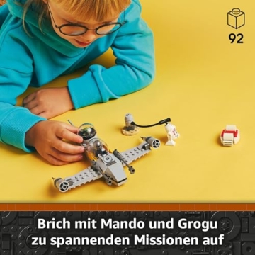 LEGO Star Wars 75410 Mandos und Grogus N-1 Starfighter Spielzeug mit The Mandalorian, Grogu & R5-D4 Minifiguren, inkl. baubare Zapfsäule, Sternenschiff Starterset für Jungen und Mädchen ab 4 Jahren - 2