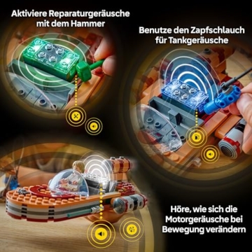 LEGO Star Wars 75420 SMART Play: Lukes Landspeeder - Kompatibles Interaktives Spielzeug inkl. SMART Tag und Luke Skywalker Minifigur - Geschenkidee für Jungen, Mädchen & Erwachsene Fans ab 6 Jahren - 6