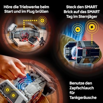 LEGO Star Wars 75421 SMART Play: Darth Vaders TIE Fighter - Interaktives All-in-1 Spielset mit SMART Brick, Tag, Minifigur & Ladegerät - Geschenk für Jungen, Mädchen ab 8 Jahren und Erwachsene Fans - 5