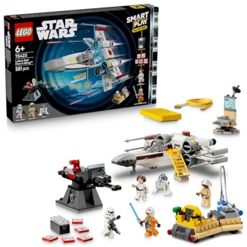 LEGO Star Wars 75423 SMART Play: Lukes Rot Fünf X-Wing - Interaktives All-in-1 Spielset mit SMART Brick, 5 Tags, 2 Minifiguren & Ladegerät - Geschenk für Jungen, Mädchen ab 6 Jahren und Erwachsene - 1