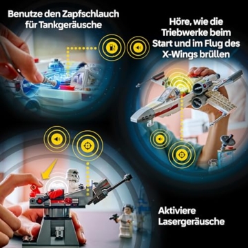 LEGO Star Wars 75423 SMART Play: Lukes Rot Fünf X-Wing - Interaktives All-in-1 Spielset mit SMART Brick, 5 Tags, 2 Minifiguren & Ladegerät - Geschenk für Jungen, Mädchen ab 6 Jahren und Erwachsene - 5