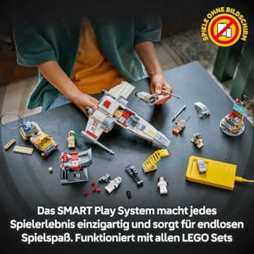 LEGO Star Wars 75423 SMART Play: Lukes Rot Fünf X-Wing - Interaktives All-in-1 Spielset mit SMART Brick, 5 Tags, 2 Minifiguren & Ladegerät - Geschenk für Jungen, Mädchen ab 6 Jahren und Erwachsene - 6