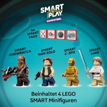 LEGO Star Wars 75426 SMART Play: Millennium Falke Modell - Kompatibles Interaktives Spielzeug inkl. 4 SMART Tags und 4 Minifiguren - Geschenkidee für Jungen und Mädchen ab 9 Jahren und erwachsene Fans - 4