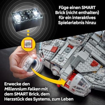 LEGO Star Wars 75426 SMART Play: Millennium Falke Modell - Kompatibles Interaktives Spielzeug inkl. 4 SMART Tags und 4 Minifiguren - Geschenkidee für Jungen und Mädchen ab 9 Jahren und erwachsene Fans - 5