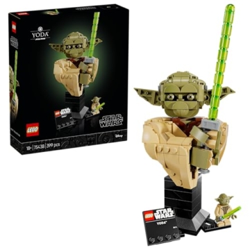 LEGO Star Wars 75438 Angriff der Klonkrieger Yoda Büste - Modellbau für Erwachsene mit grünem Lichtschwert und sammelbarer Jedi Minifigur - DIY Deko - Geschenk für Fans von Angriff der Klonkrieger - 1