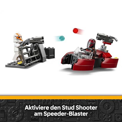 LEGO Star Wars 75449 Belagerung von Mandalore Battle Pack - Action-Spielzeug mit 2 Mandalorianer- & 2 Klontruppler-Minifiguren sowie Speederbike & Blastern - Geschenk für Kinder ab 6 Jahren & Fans - 3